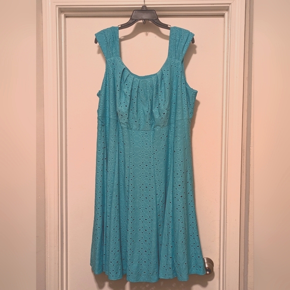 Light Teal Sleeveless Summer Dress - Picture 1 of 4